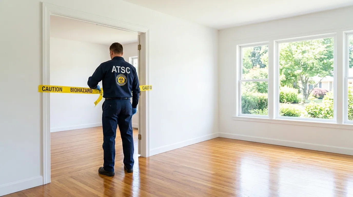 Certified biohazard cleanup crew performing Trauma Scene Cleanup in Stuart